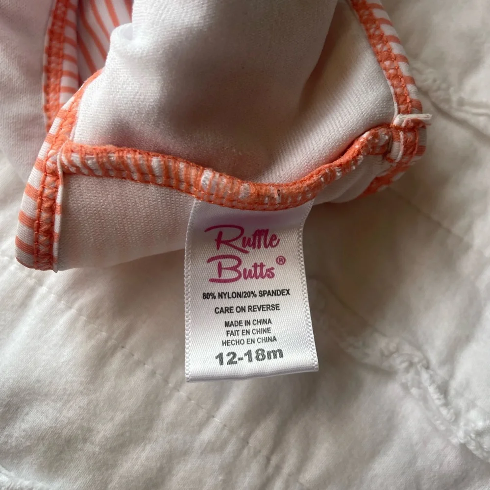 RuffleButts Striped Ruffle Swim Bottom - Size 12-18mo